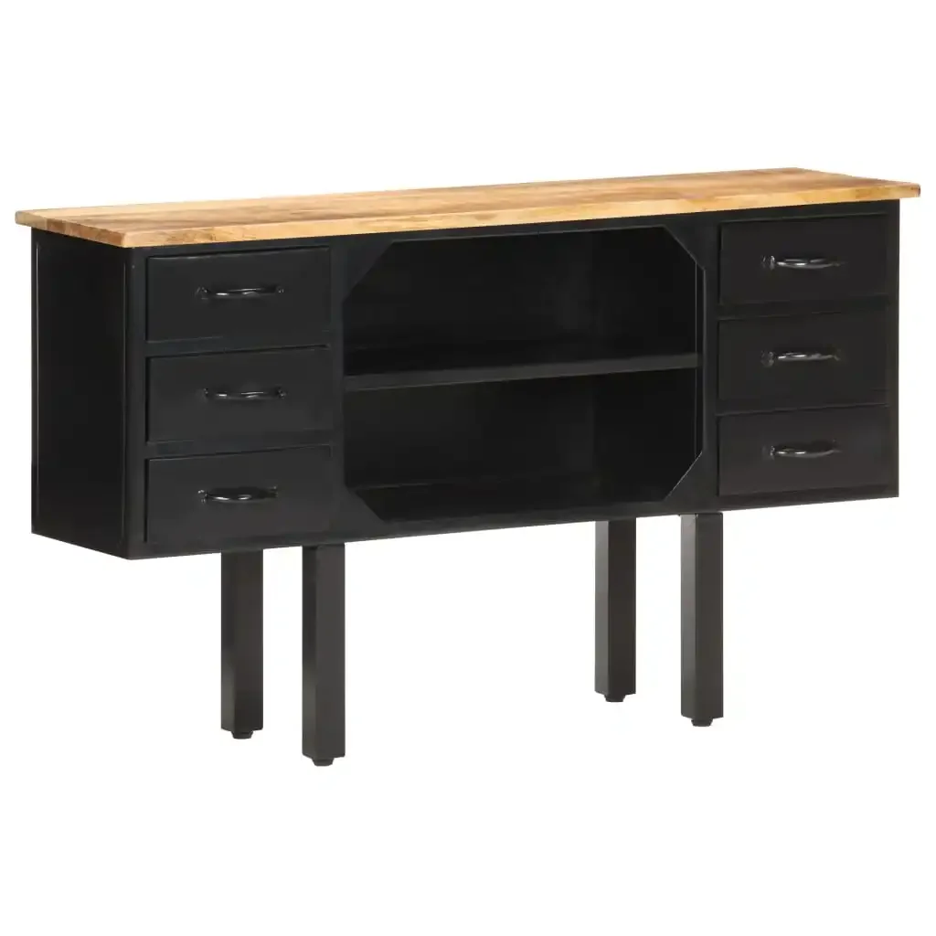 Buffet 110x30x65 cm raw and steel solid mango wood