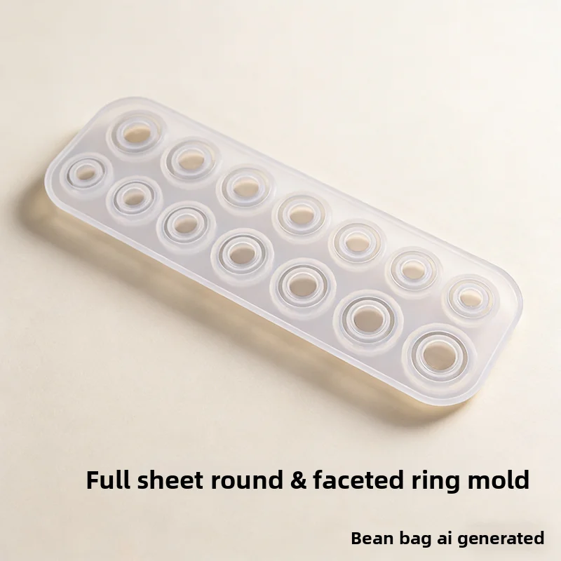 

A whole set of circular and diamond shaped silicone molds made of epoxy resin that can be used for DIY ring pendant accessories