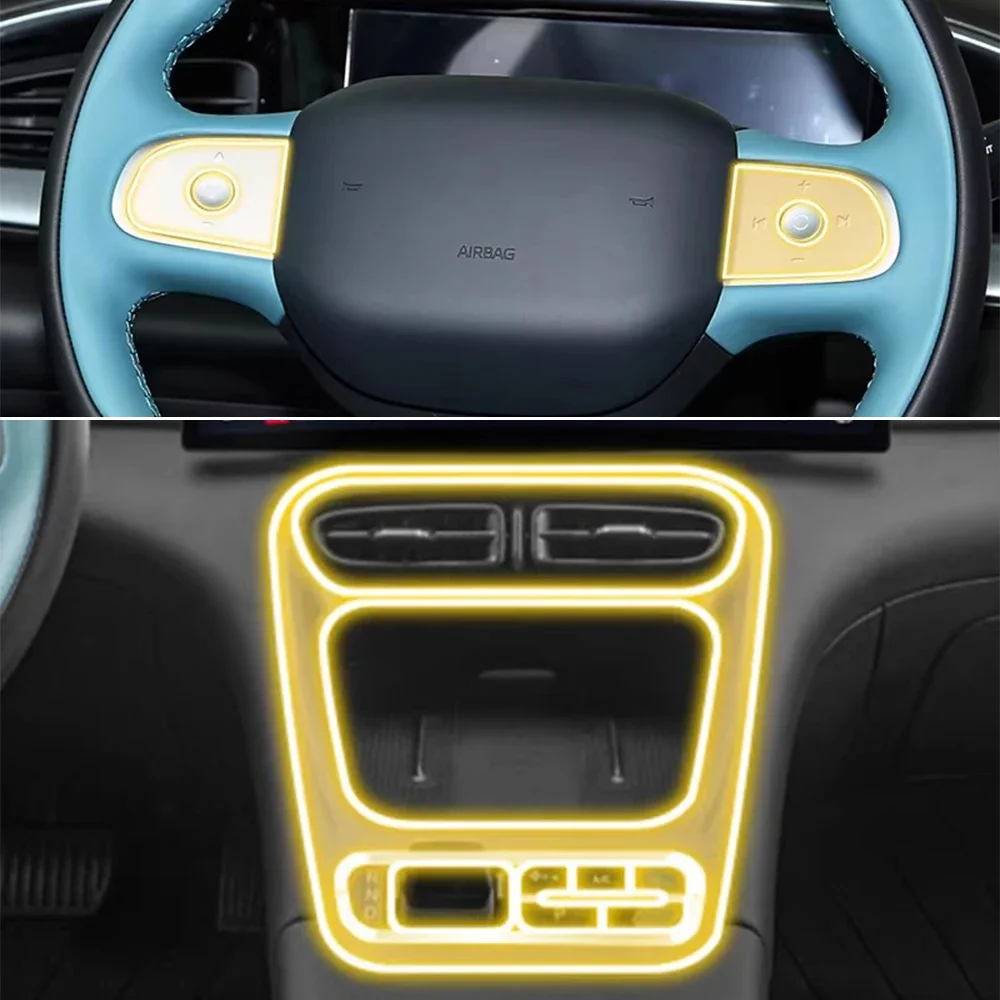 Mittelkonsole Klare Schutzfolie aus TPU Kratzfeste PPF-Schutzfolie für Geely EX2 2025 2026 Auto-Innenausstattung Zubehör – Detail 3