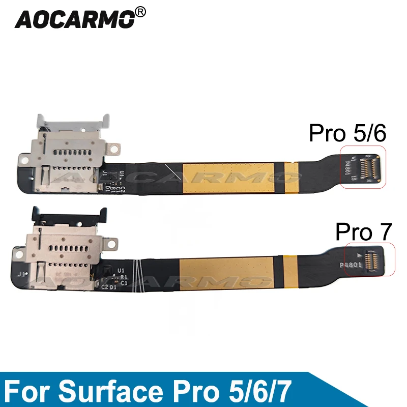 Aocarmo TF Card Memory SD Card Slot Reader Flex Cable For Microsoft Surface Pro 5 6 7 7+ Pro4 Pro5 Pro6 1796 Replacement Part