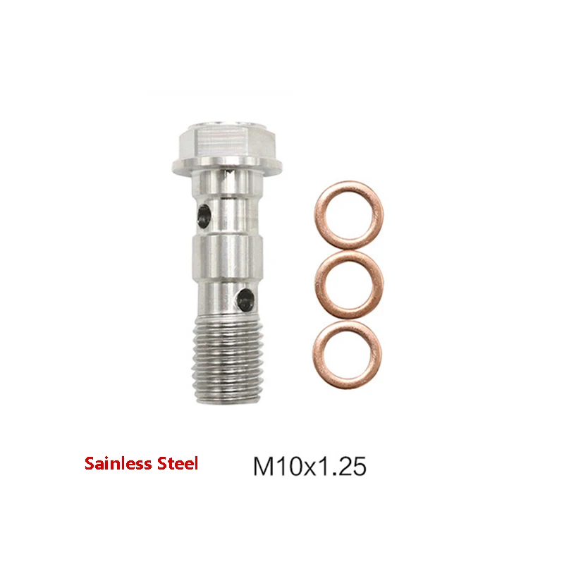 Motorcycle Double hole Brake Banjo Bolt M10x1.25 Oil Drain Screw/Hollow Screw For hydraulic brake hose caliper Adaptor