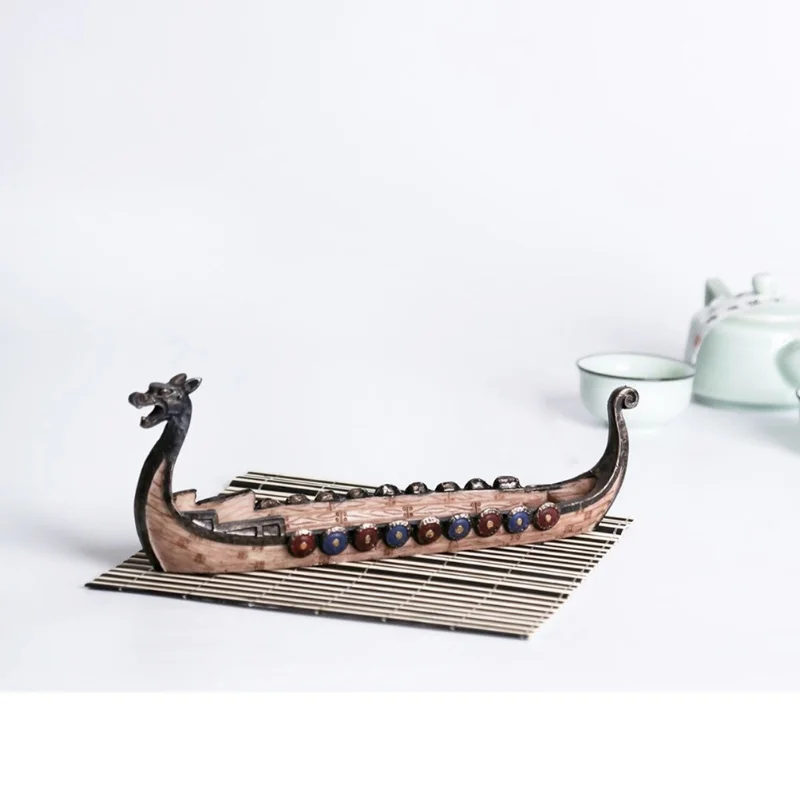 

D2 Resin Viking Ships Incense Stick Holder Retro Ships Ornament Exquisite Beautiful Home Decor Items Decoration Room Ornaments