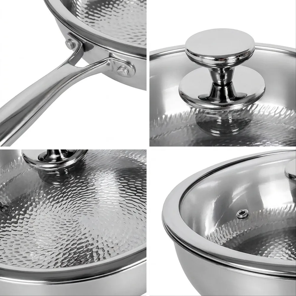 Induction Ready Pan Hammered Frying Pan For Home Kitchen Enhanced Durability Effortless Cleaning Long-lasting Alloy