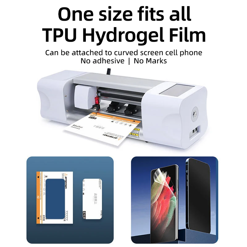 Film hydrogel flexible pour téléphone portable, film de protection HD conviviale ré, écran TPU, machine de découpe, 2 pièces