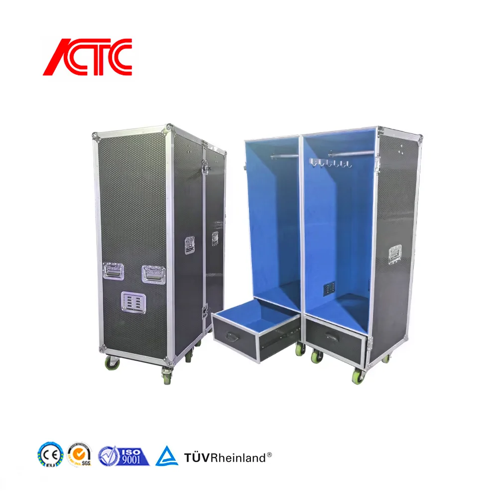 

Водонепроницаемый сверхпрочный кейс-гардероб на заказ с двумя дверцами и выдвижным ящиком для хранения оборудования, большой вместимости