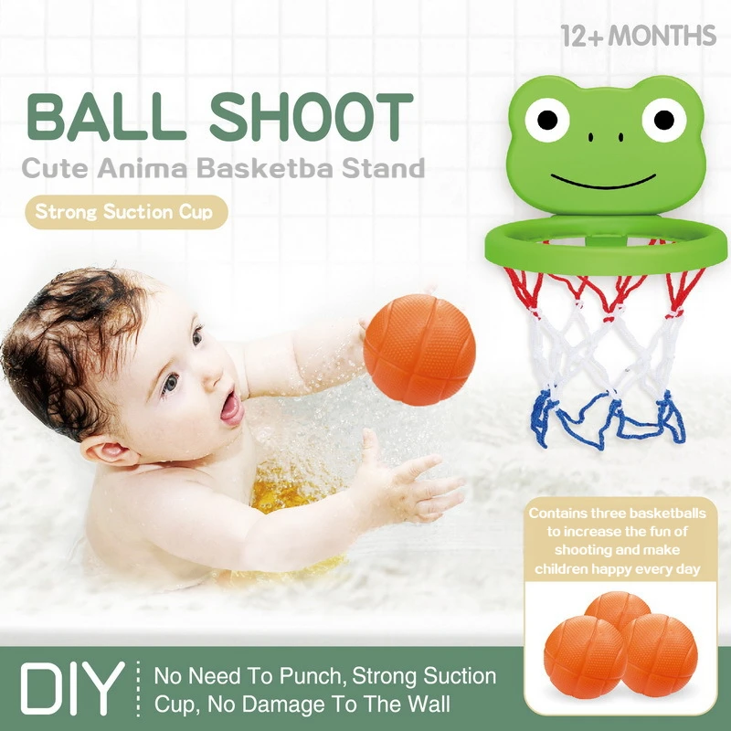 Baby mini shooting basket toy kids bathtub water play set basketball backboard with 3 balls funny shower bath toys for toddlers