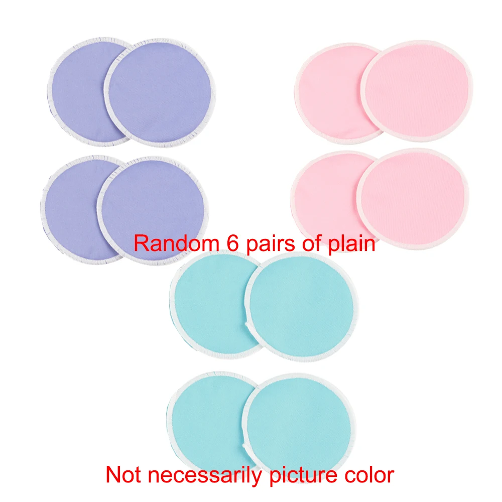 HappyFlute 6Pcs Random Print New Bamboo Breast Pad Nursing Pads For Mum Washable Waterproof Feeding Pad Reusable Breast Pads