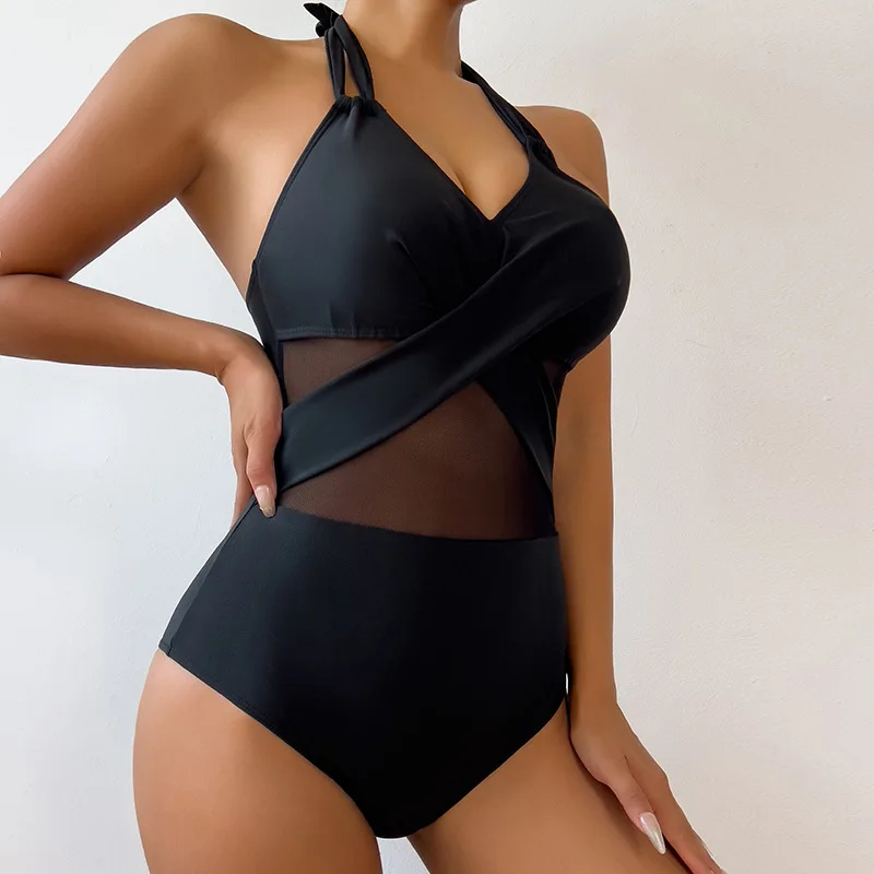 Sexy Bikini One Piece Swimsuit 2026 Swimwear Women Push Up Bodysuit Swimming Suit Beach Wear Mesh Bathing Suit Monokini