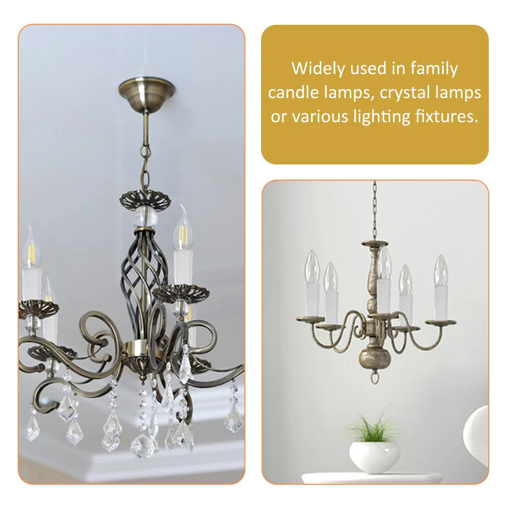 

4pcs 25X80 White Crystal Chandelier Tubes Covers Drip Sleeves E14 Lamp Base Lighting Accessories Iron Durability Home