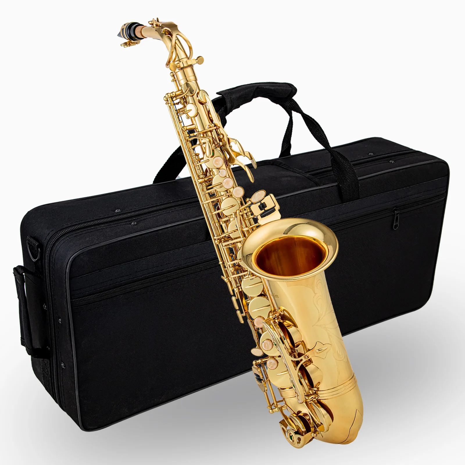 Electrophoretic gold-flat E-tuning alto saxophone for beginners and adults, saxophone for grading exams