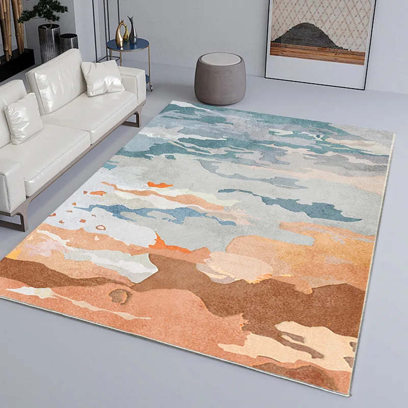 

VIKAMA Oil Painting Gradient Living Room Carpet, Anti Slip Carpet, Abstract Color Mixed Floor Mat, Used For Home Decoration