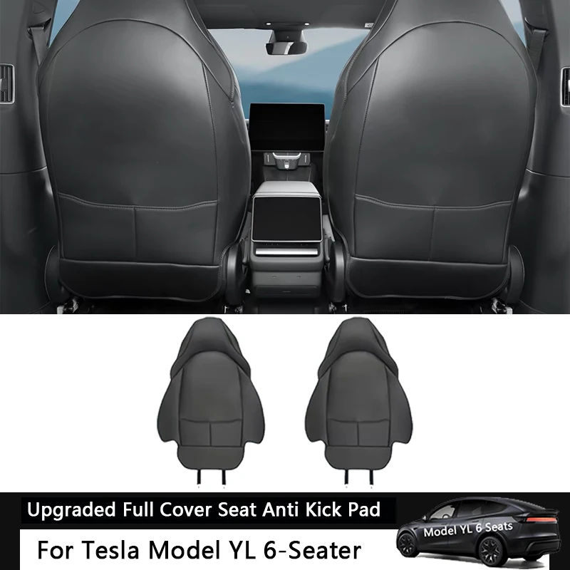 Autositz-Rückenlehnen-Schutzpolster für Tesla Model YL 6-Sitzer, Leder, vollständig umschließend, Schutzabdeckung für die Rückseite der ersten Sitzreihe gegen Kratzer – Detail 8