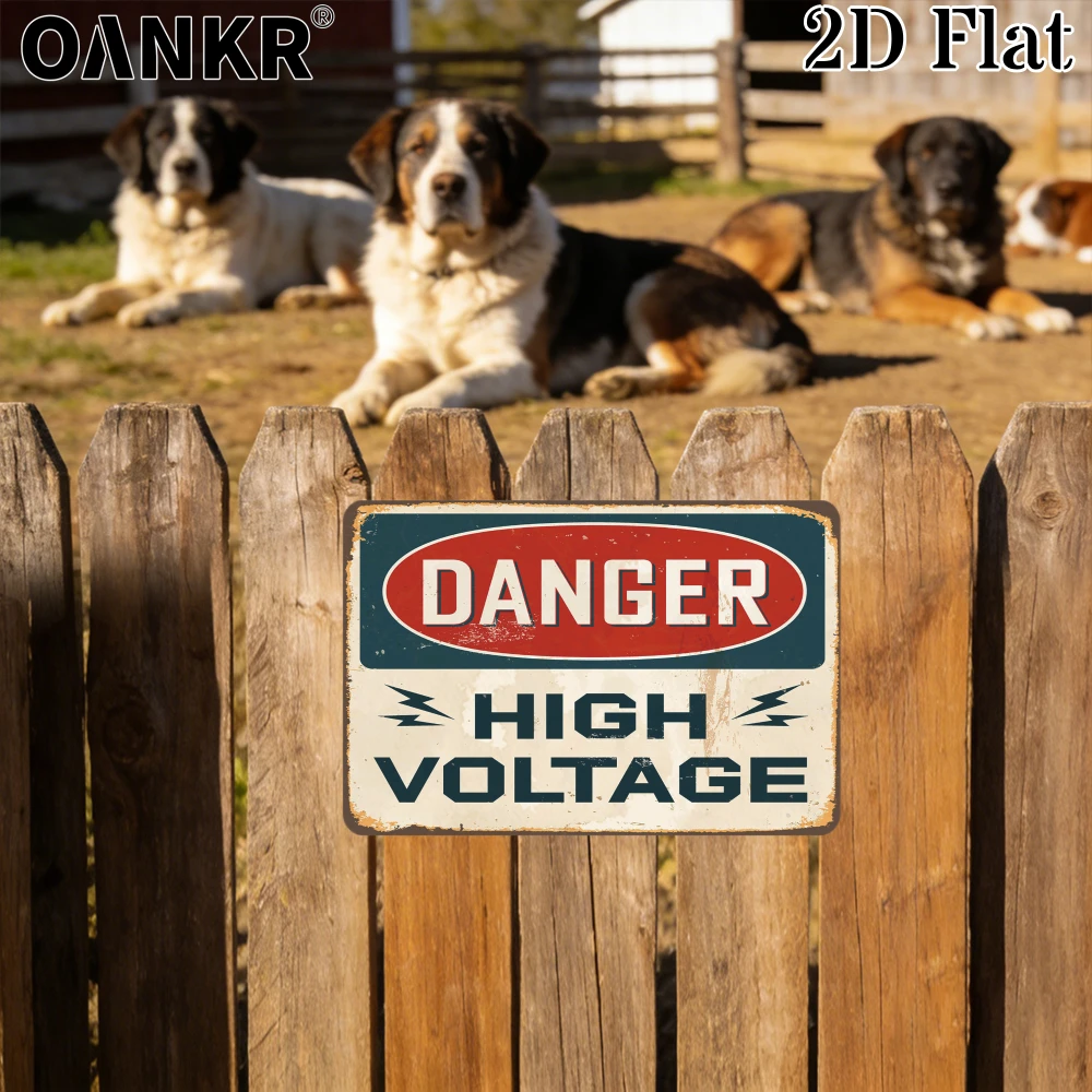 1pcs Vintage Warning Poster Danger High Voltage Metal Tin Sign Wall Caution Plaque Farm Bar Garden Decor Home Accessories