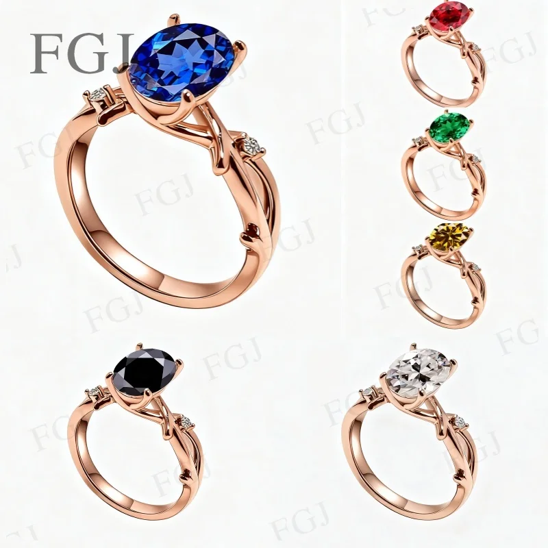 

Oval 2.5CT Custom Ring 925 Sterling Silver Moisanite Lab Gemstone Rings White/Rose/Yellow Gold Jewelry For Women Wedding Charms
