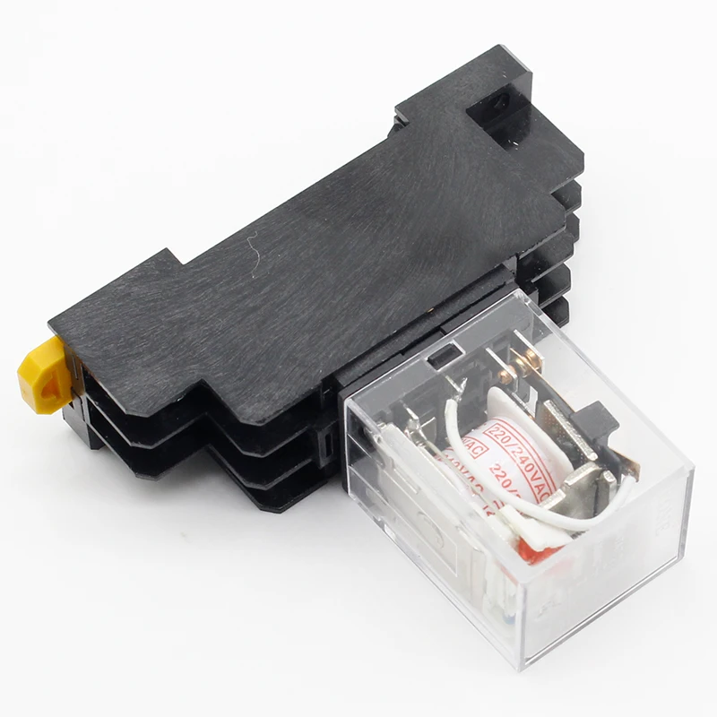 1pcs MY2P HH52P MY2NJ relay 220V AC coil high quality general purpose DPDT micro mini relay with socket base holder