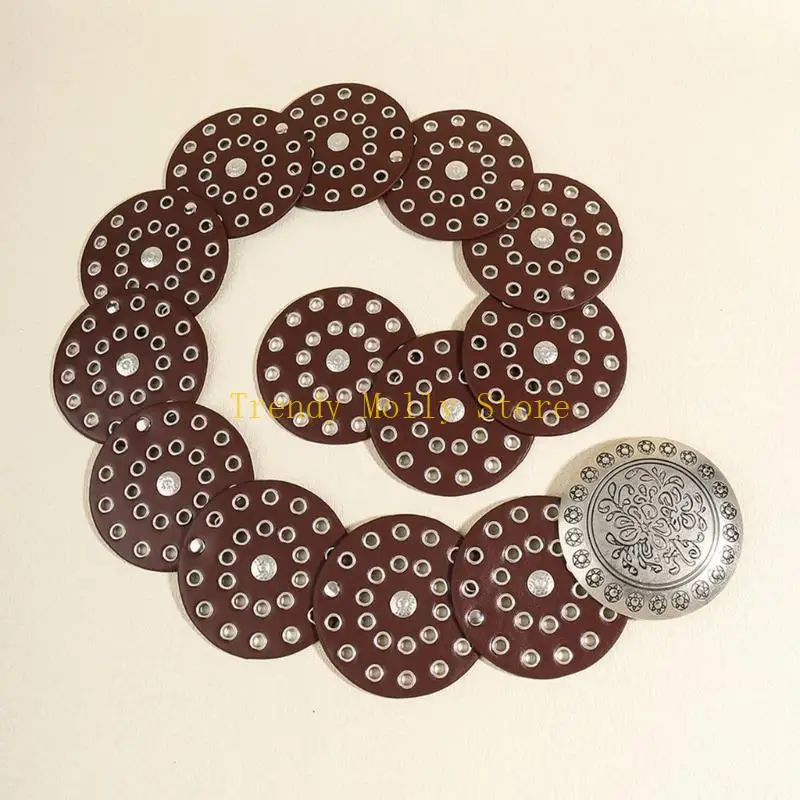 N5KB REFICE ROUND BOCKLE حزام على الطراز الغربي للرجال بنطلون سراويل