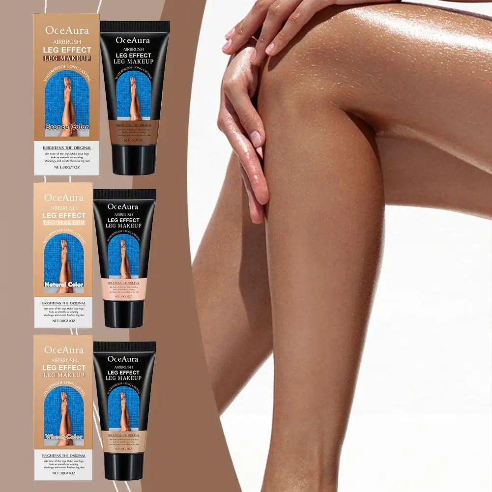 Base líquida para blanquear las piernas, 30g, cubre eficazmente los defectos de las piernas (tenedores/cijeras azules), uniforme del color de la piel, resistente al agua y de larga duración