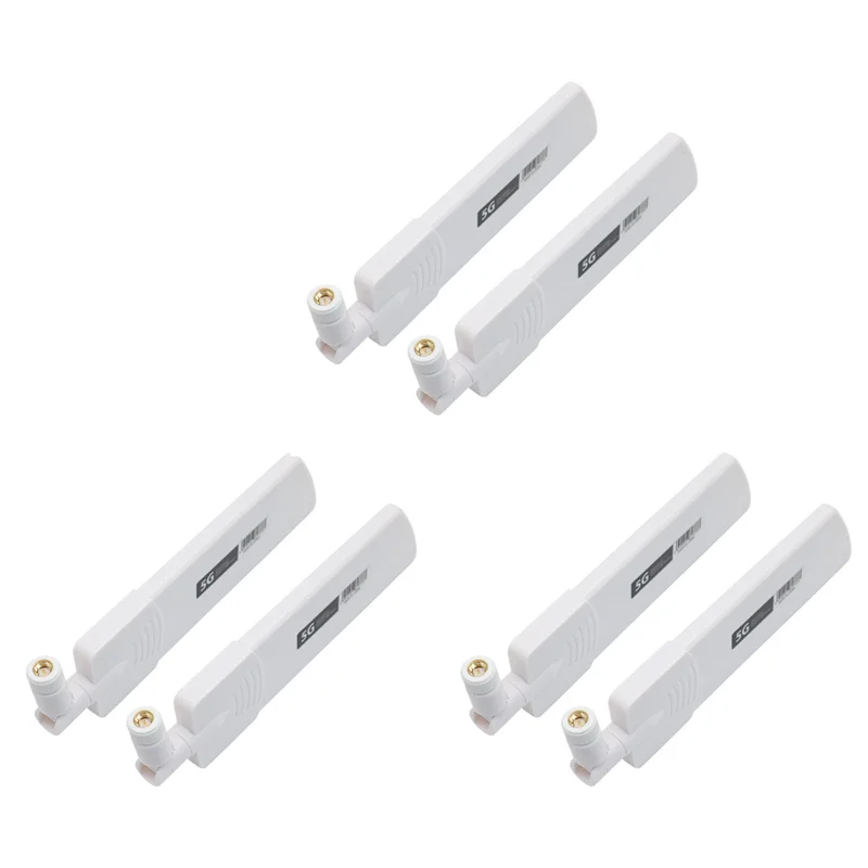 

ABZZ-6PCS 5G/3G/4G/GSM полнодиапазонный клей-карандаш Omni беспроводной смарт-метр модуль маршрутизатора усиление 40Dbi антенна, белый SMA штекер