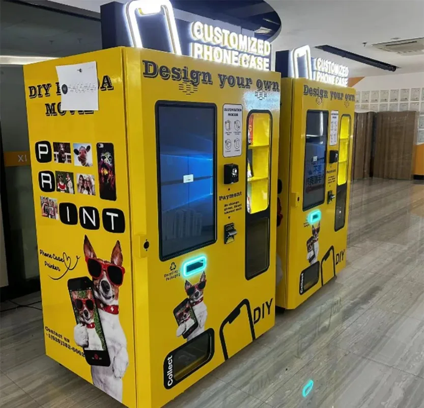 Impressora automática de moedas para celular, máquina de venda automática, capa personalizada para celular