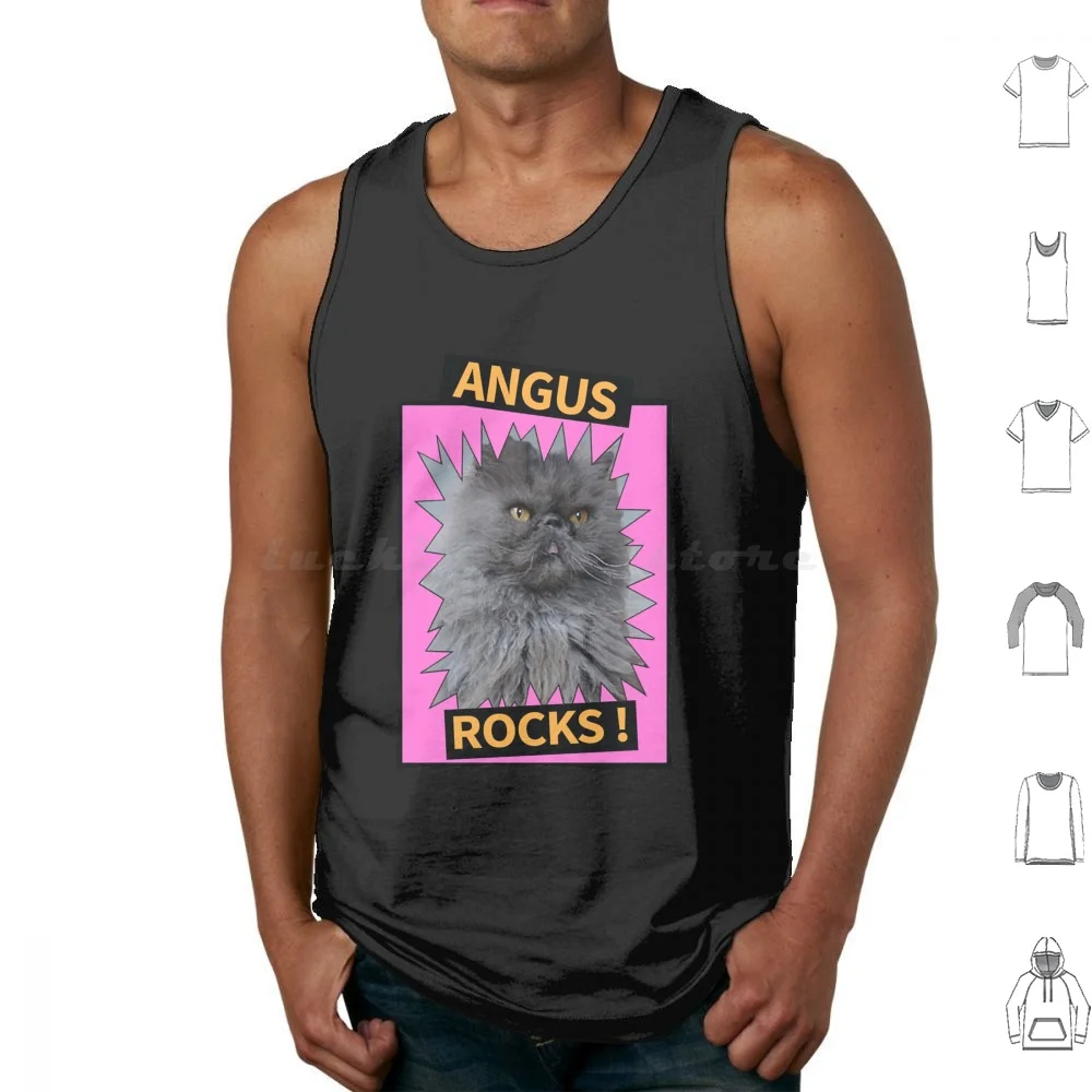 Angus Rocks Camisetas sin mangas esenciales Chaleco Sin mangas Banda de música Angus Young Angus Guitarra Metal Young Bon Highway To Hell