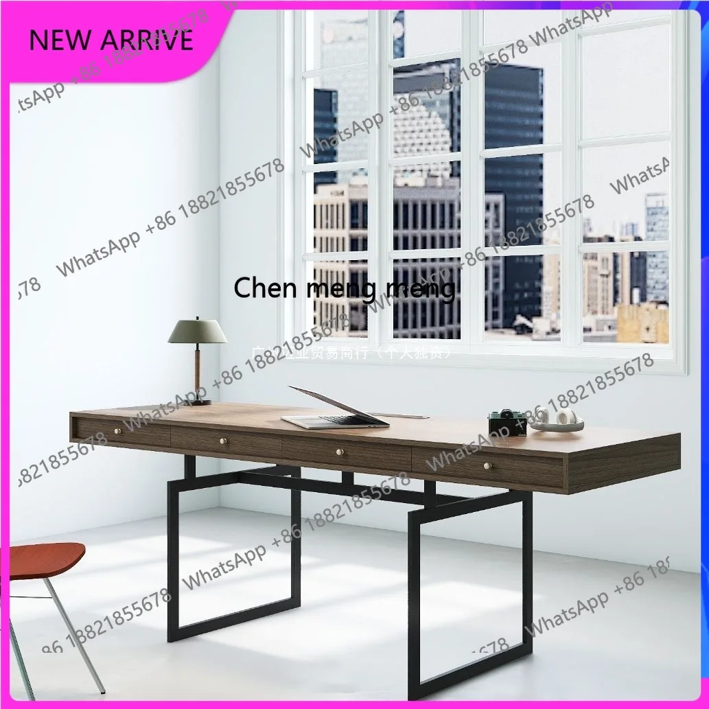 

Minimalist solid wood desk modern Nordic with drawers home computer study office bedroom table H