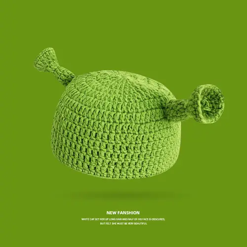 2022 New Balaclava Monster Wool Winter Knitted Devil Hats Halloween Christmas Gifts Winter Warm Green Party Funny Cap Shrek Hat - Image 6