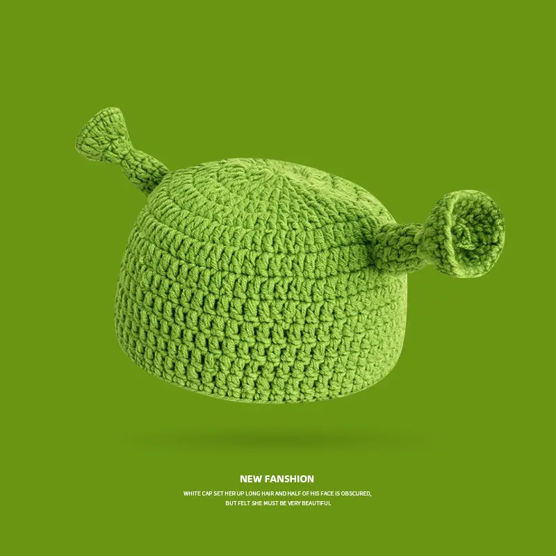 2022 New Balaclava Monster Wool Winter Knitted Devil Hats Halloween Christmas Gifts Winter Warm Green Party Funny Cap Shrek Hat - Image 6