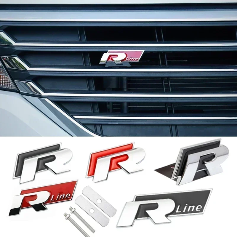 Car Front Grill Trunk Auto Emblem Sticker Accessories For Volkswagen GTI R-Line R Polo Golf Passat Scirocco Jetta Tiguan Touran