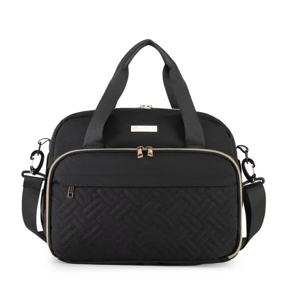 

Oxford Cloth Mother Baby Bag Black Large Capacity Diaper Bag Multifunctional Waterproof Stroller Bag Stroller Attachment