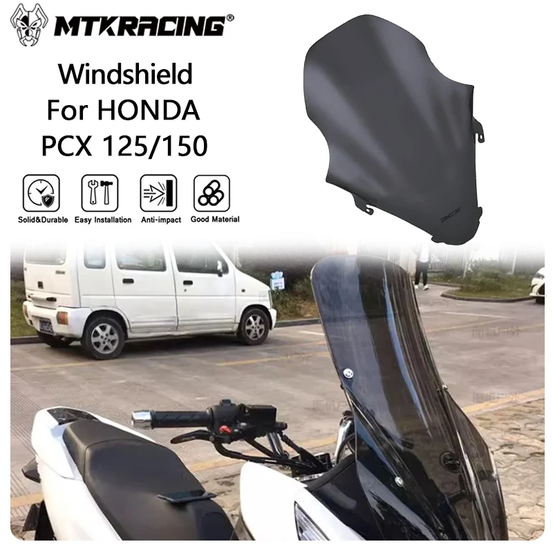 

MTKRACING Windshield For HONDA PCX 125/150 2018-2020 Motorcycle Windshield Guide Plate Front Wind shield Deflector