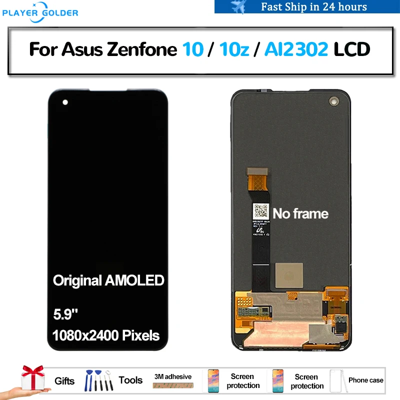 Original AMOLED For Asus Zenfone 10 10z AI2302 Pantalla lcd Display Touch Panel Screen Digitizer Assembly Replacement Accessory