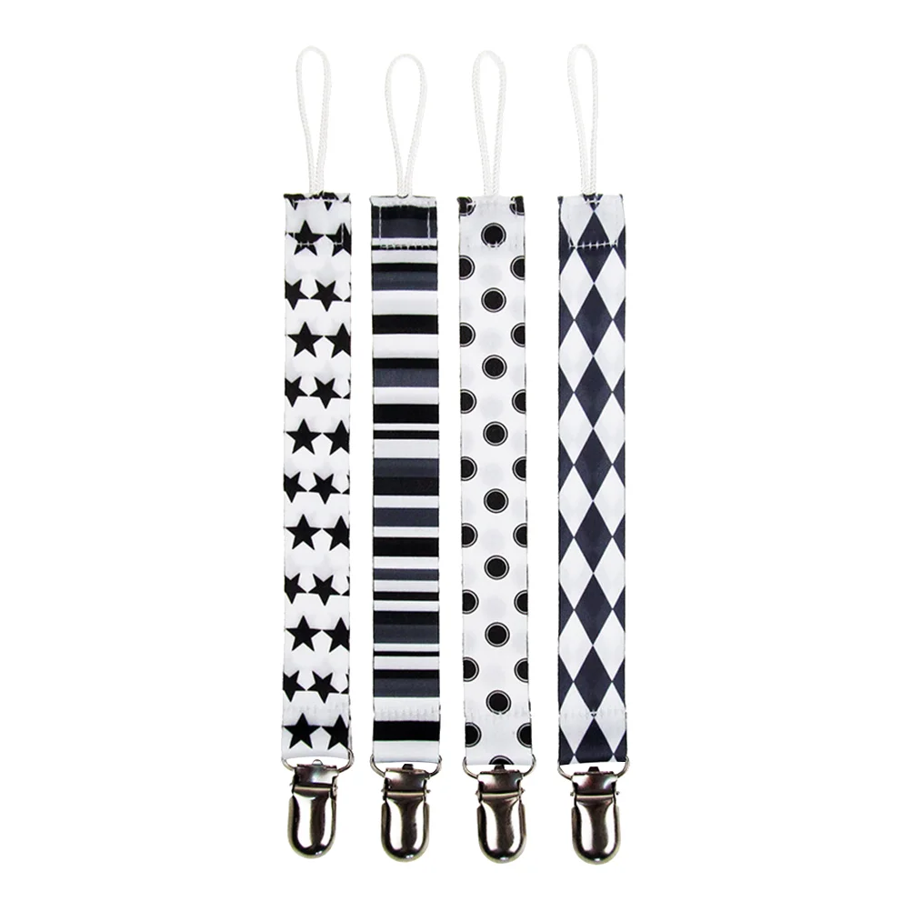 4PCS Adjustable Infant Feeding Pacifier Holder Lanyards Baby Soother Teething Clips Strap pacifier clip