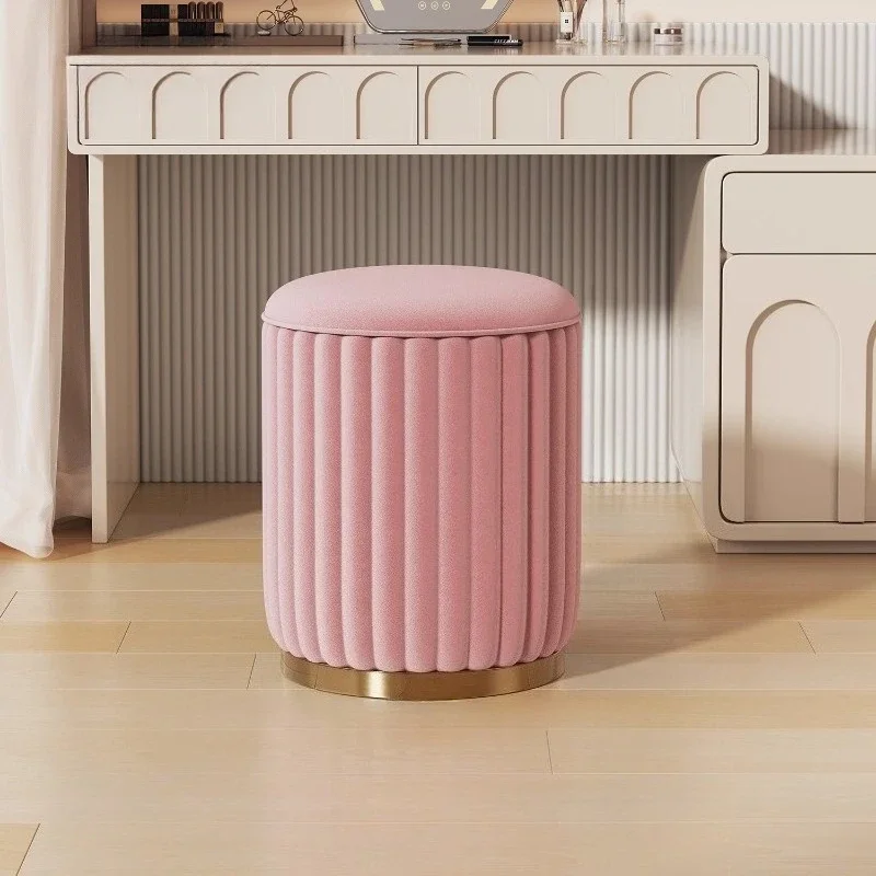 

Bedroom Furniture Storage stools Cream wind makeup round stool vanity chair vanity stool chairs home Velvet change shoe stools