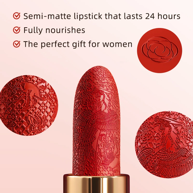 CATKIN Summer Palace Lipsticks Semi-Matte Lipstick Long Lasting for 24H，Lightweight Soft and Ultra Hydrating Lipsticks