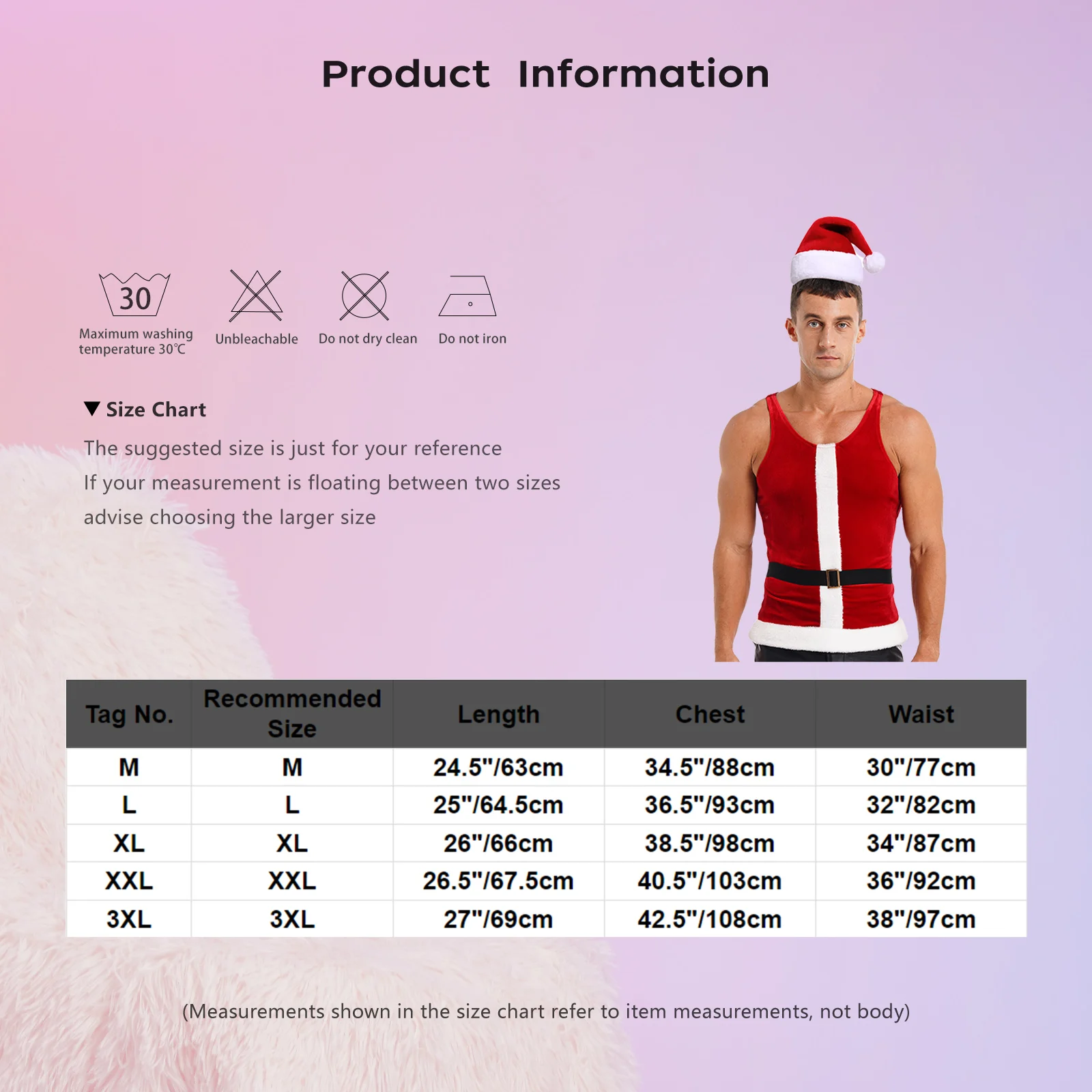 Mens Christmas Santa Claus Costume Flannel Trim Velvet Tank Top Nightwear Sleeveless Vest with Xmas Hat New Year Party Outfits