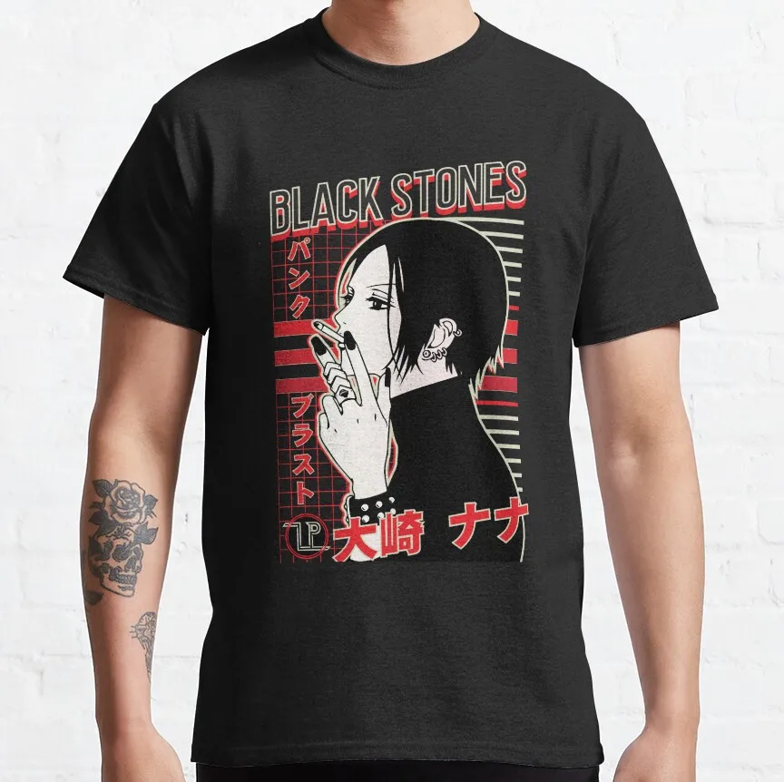 

Men's Nana osaki black stones manga Blast Nana komatsu punk blast Anime T Shirts 100% Cotton Clothes Vintage Original T-Shirts