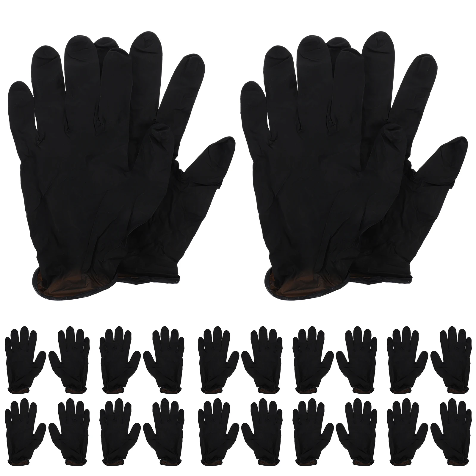 100pcs Black Butyronitrile Disposable Gloves Thicken Food Grade Anti Skid Cleaning Dishwashing Household Kitchen Protective