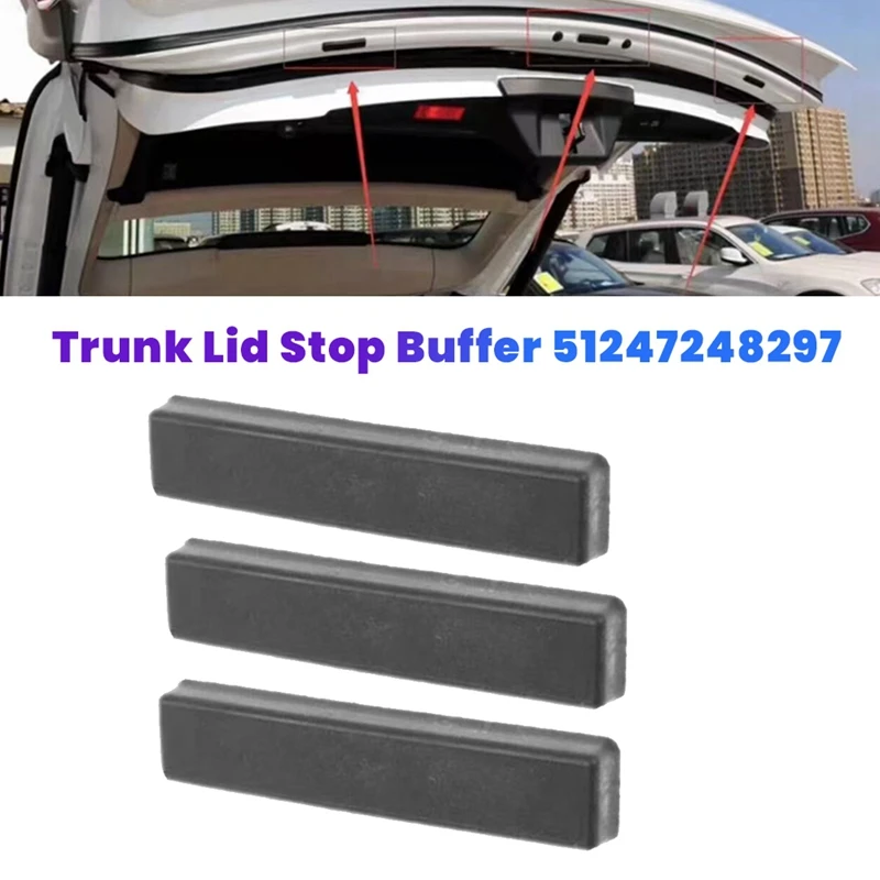 3Pcs Car Trunk Lid Stop Buffer 51247248297 For BMW 5 Series F07 2009-2017 520D 528I 530D Rear Tailgate Buffer Stop Block