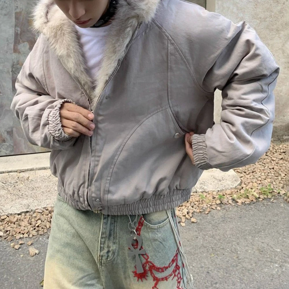 Winter Warm Thick Plush Jacket For Men And Women 2025 New American Street Fashion Trend Shopping Heavy Casual Loose Y2k Jacket - Image 3