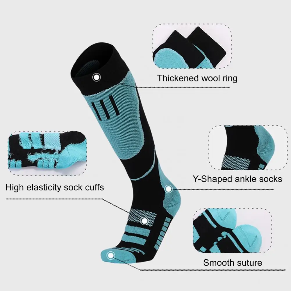 Knee High Athletic Socks Thermal Knee High Ski Socks for Men Women Compression Athletic Winter Socks with Shock Absorption Warm