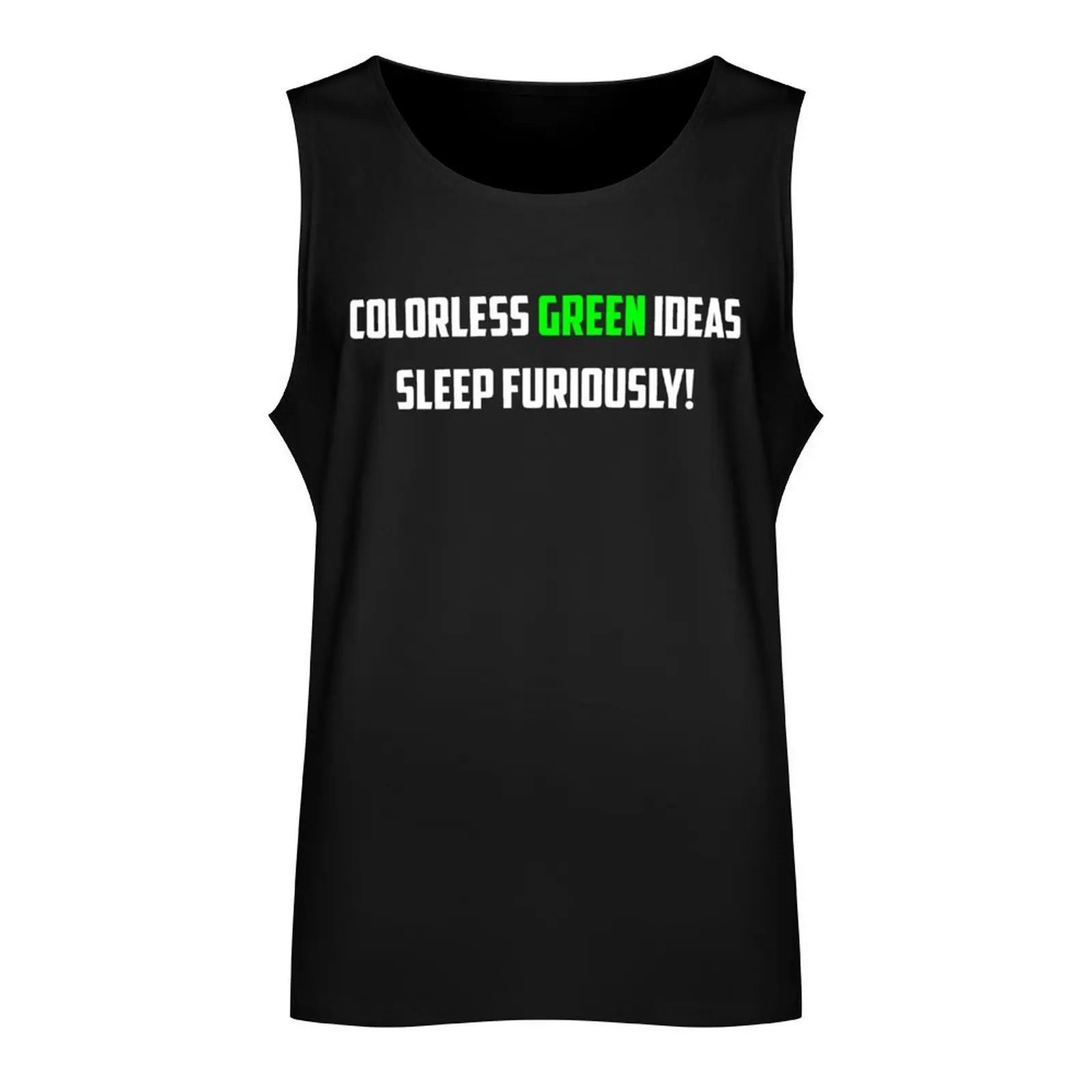 NLP: Noam Chomsky Colorless Green Ideas Sleep Furiously Tank Top new in tops & t-shirt T-shirt men gym clothes man fitness