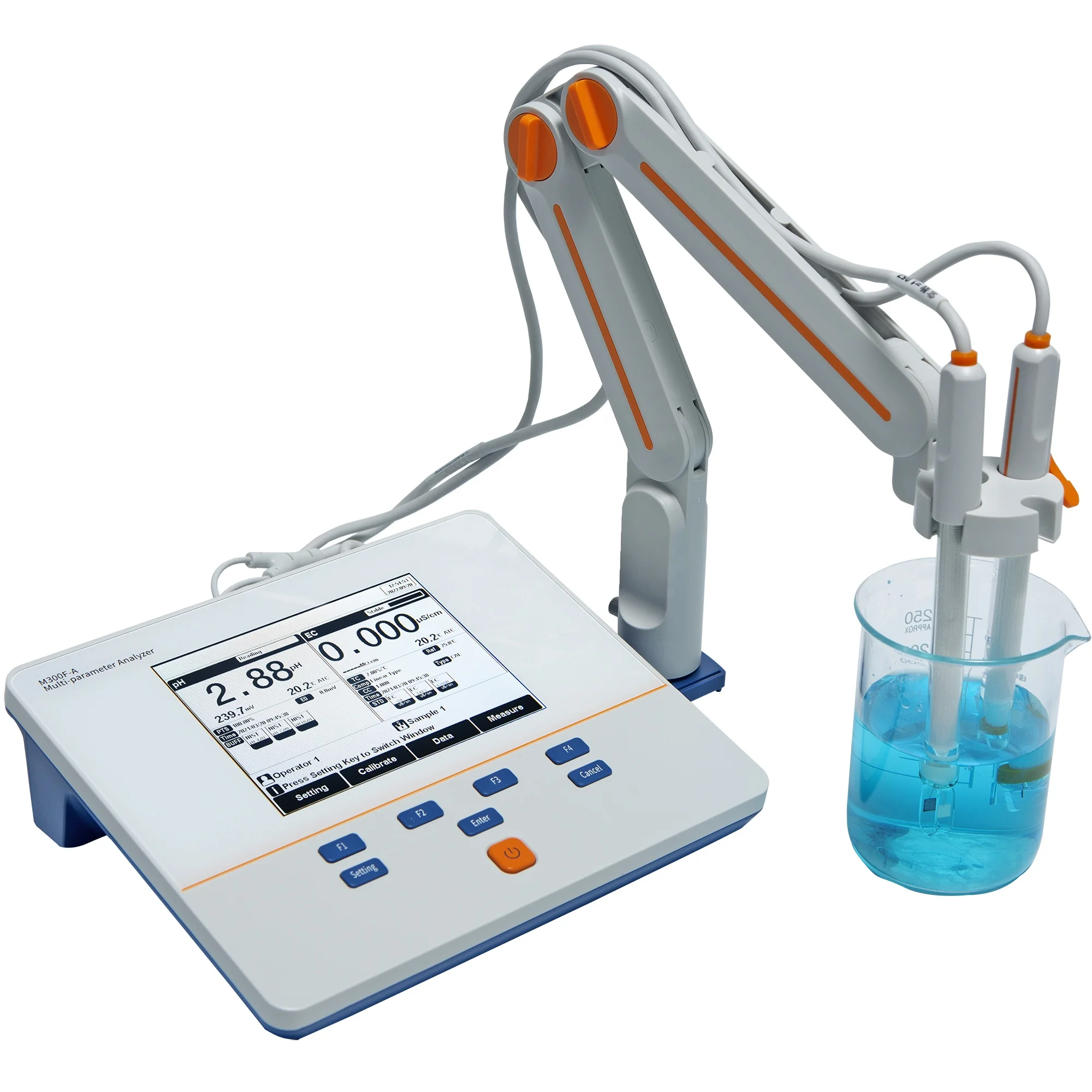 Laboratory PH mV Conductivity TDS Salinity DO Multi Parameter Water Quality Analyzer Meter with 5 Points Calibration
