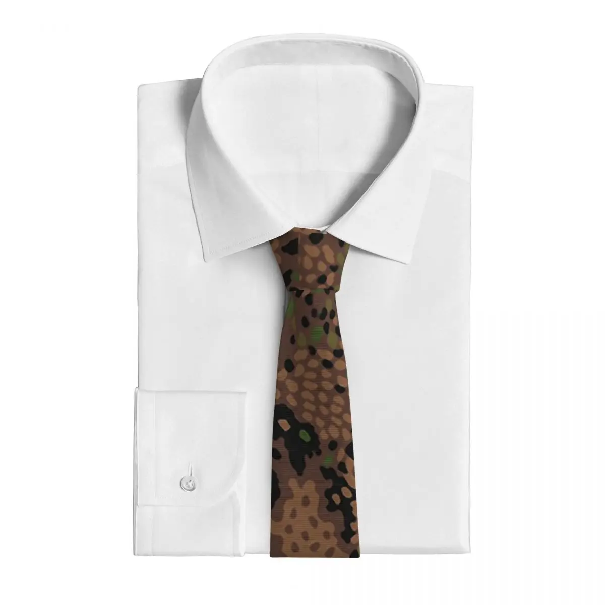 Dot 44 German WW2 Camouflage Pattern Necktie for Men Silk Polyester Slim Neck Ties Wedding Accessories Tie Casual Gravatas