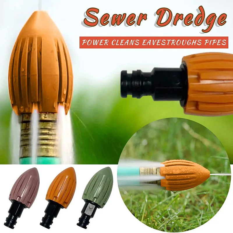 Flusher For Garden Hose Water Rocket Drain Pipe Cleaning Water Nozzle Home Sewer Pressure Washer Nozzle