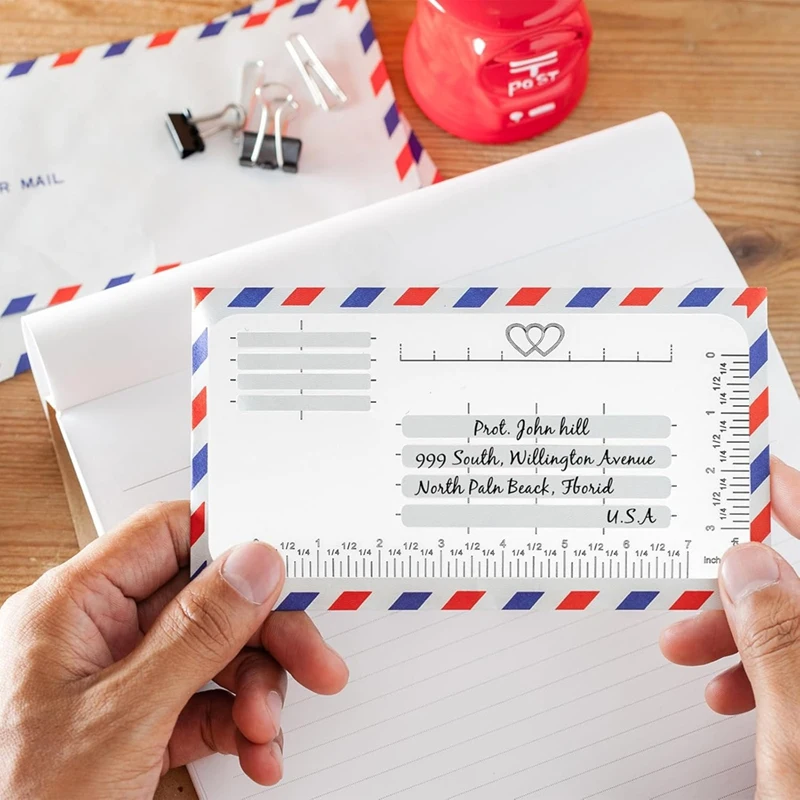 4Pcs Envelope Addressing Guide Stencil Envelope Address Stencil Templates Ruler Guide Straight For Journal Invitation