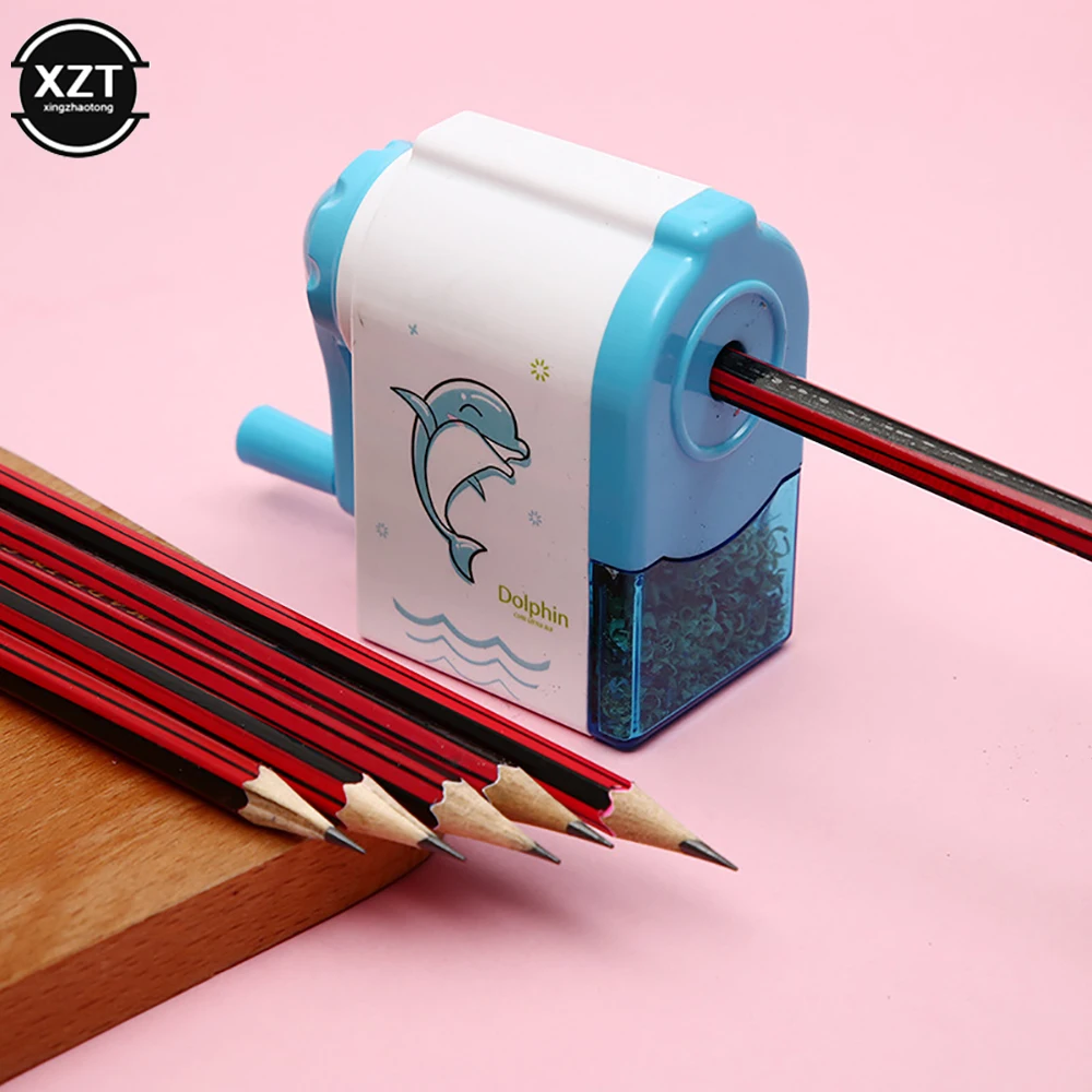 Pencil Knife Tools Cute Dolphin Rotary Pencil Sharpener Long Lasting Blade School Stationery Hand Crank Sharpeners for Childen