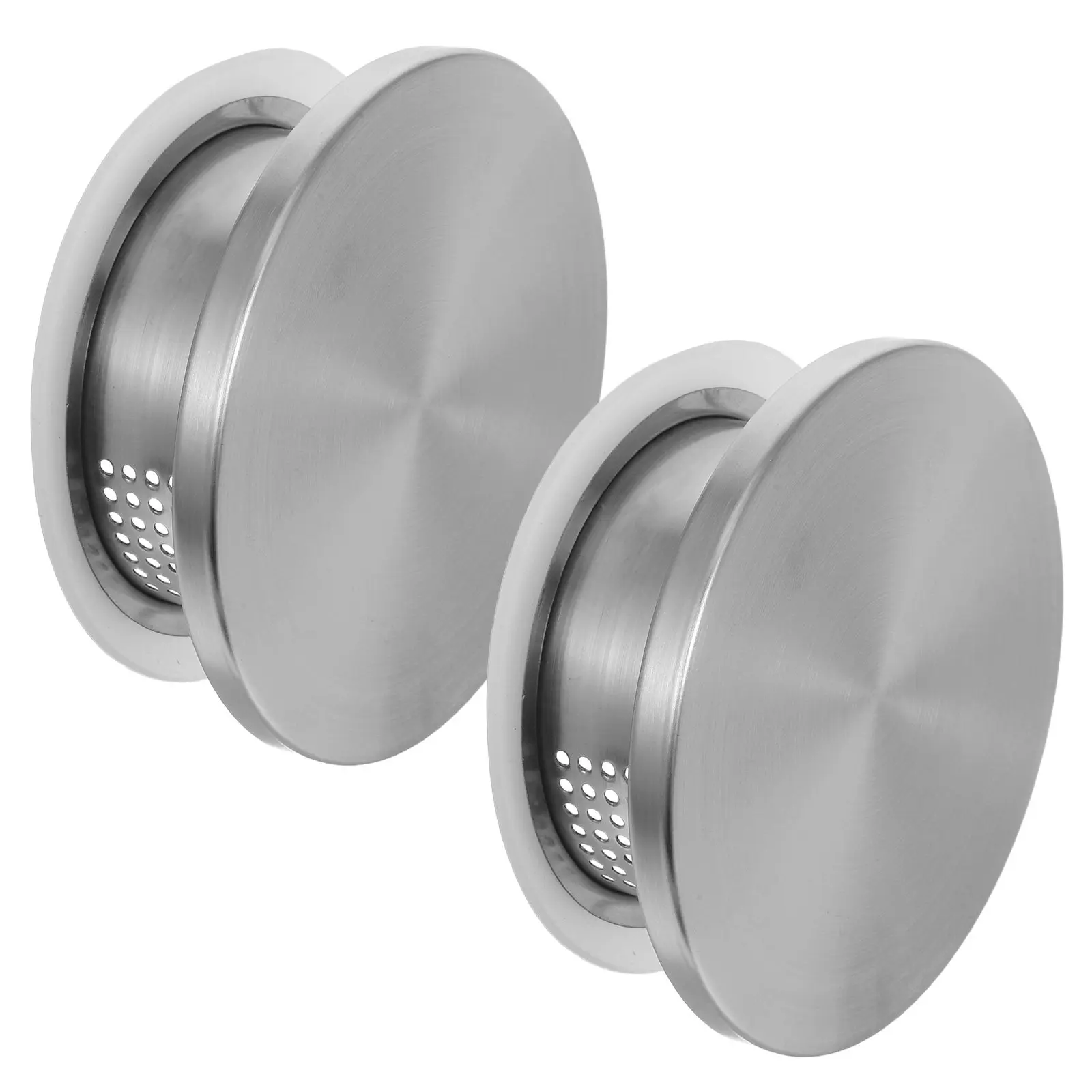 2 piezas de tapas de jarra de acero inoxidable con filtro para jarra de agua fría, diseño de doble boquilla, sin rebabas, borde liso, colador sin residuos de té