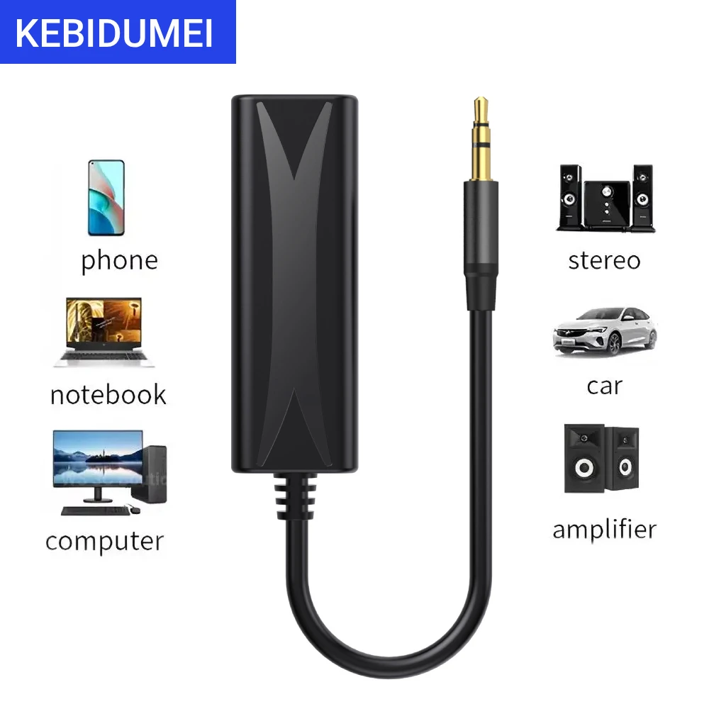 Filtre anti-interférence pour boucle de masse audio AUX 3,5 mm, isolateur pour éliminer les interférences pour système audio domestique et automobile