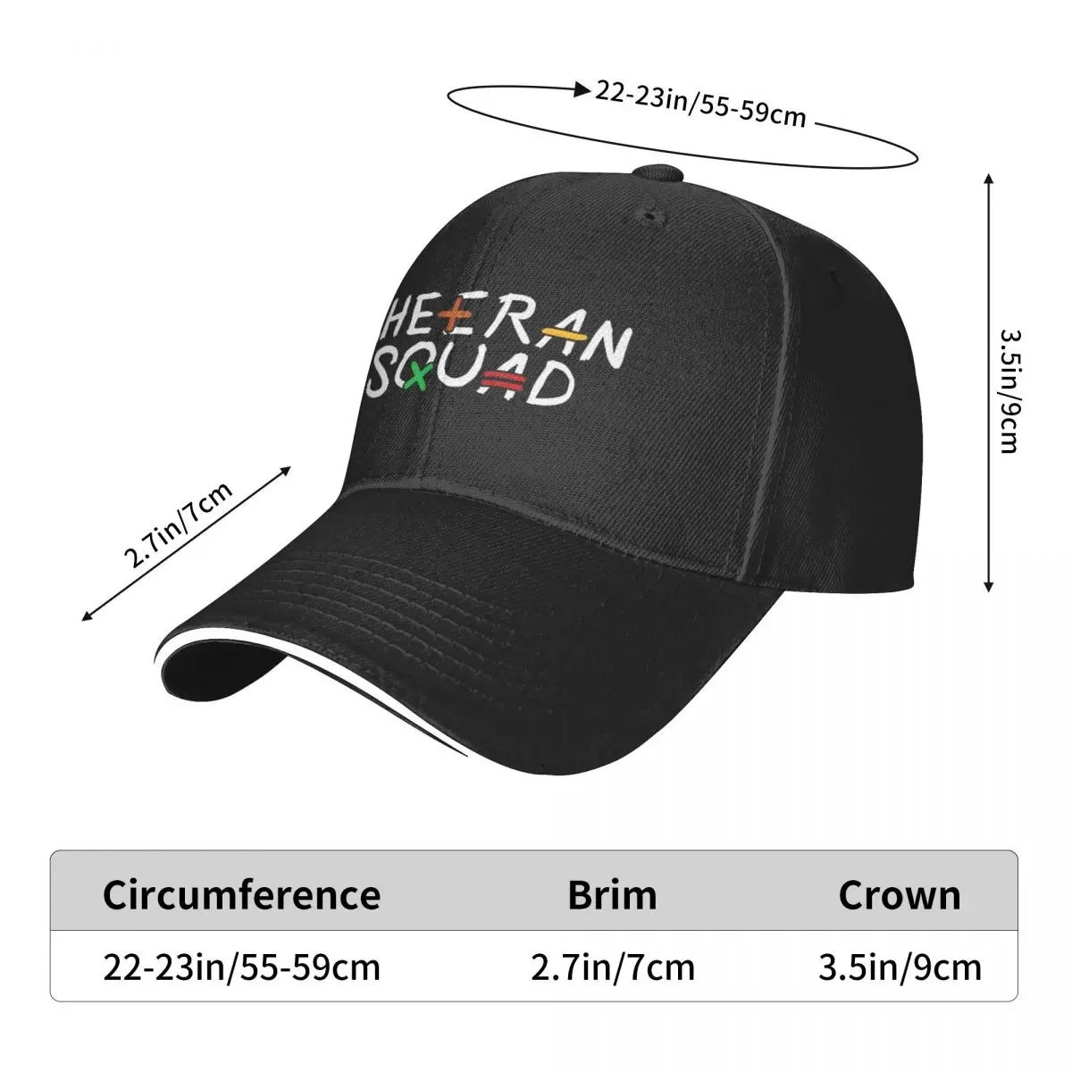 Baseball Cap Ed Sheeran Squad 2 Outfits Unisex Trucker Hat America Tour Caps Hat Retro Outdoor Running Golf Fit Snapback Hat