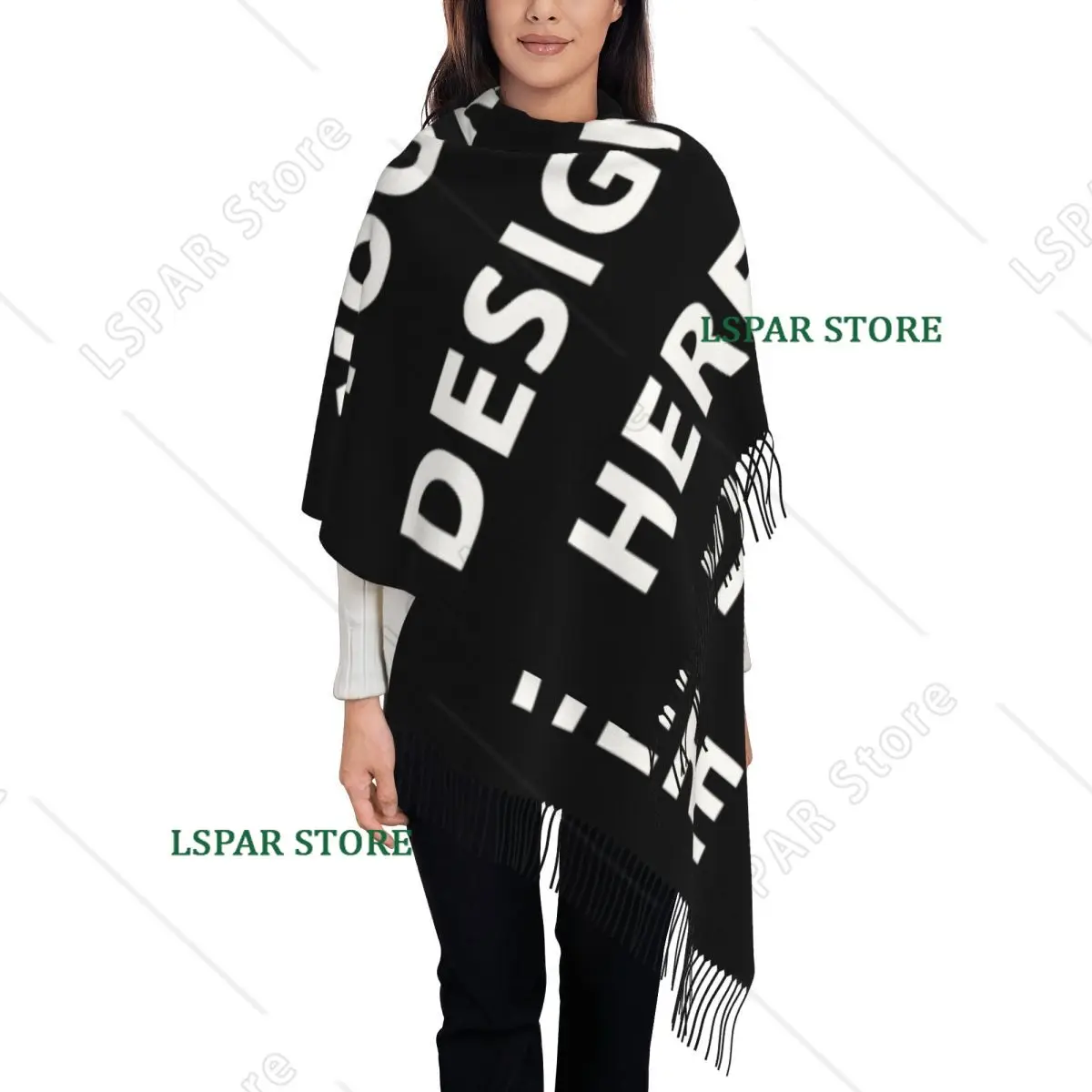 Custom Printed Your Design Here Scarf Men Women Winter Warm Scarves Custom Customize Logo Letter Print Shawls Wraps